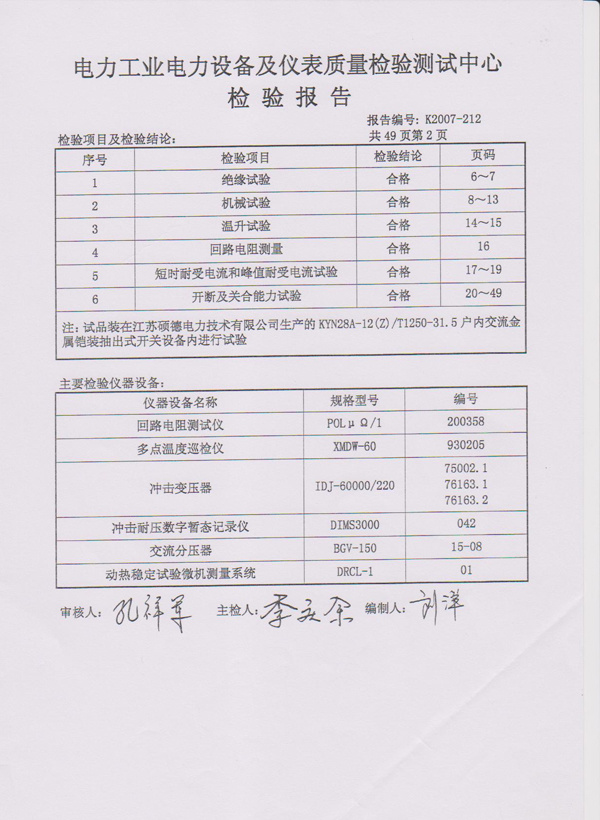 检验报告VY4G-12